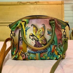 Anuschka Enchanted Forest hand painted leather bag
